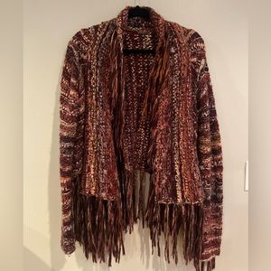 Free People Birkenstock Fringe Open Wool Alpaca Knit Cardigan